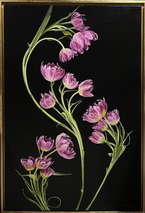 Magenta Blooms 36x34 $2700 at Hunter Wolff Gallery